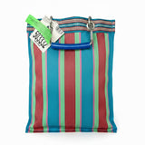 Borsa a strisce plastica riciclata rettangolare 30x15x40 cm - Puebco