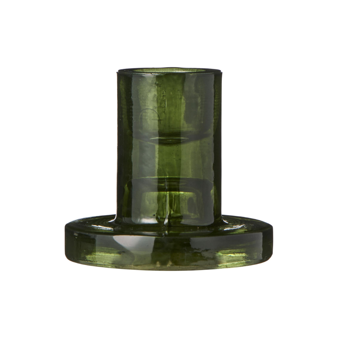 Portacandele in vetro f/2.2 cm candela verde IB Laursen