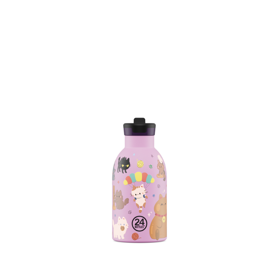 Borraccia termica 24Bottles Clima - Meow Friends 330ml cannuccia