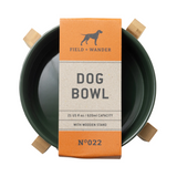 Ciotola per cani in ceramica con supporto in legno FIELD & WANDER