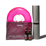 Borsa a tracolla con tessuto per cravatte rivestita Verde scuro / Rosa - Puebco