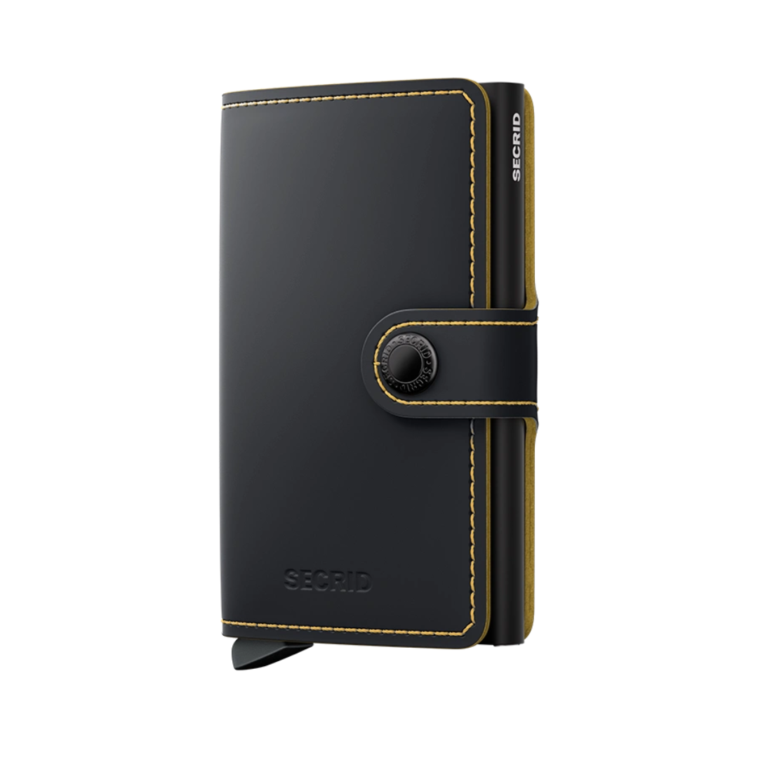 Miniwallet Secrid Matte Black & Ochre