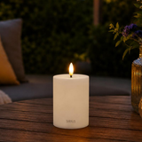 Candela Sirius Sille Solar Ricaricabili Ø7,5xH10cm - Bianco