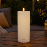 Candela Sirius Sille Solar Ricaricabili Ø7,5xH20cm - Bianco