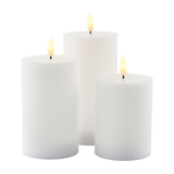 Candele Smilla Ricaricabili Ø7,5 x 10/12,5/15cm Bianco 3 pcs. - Sirius