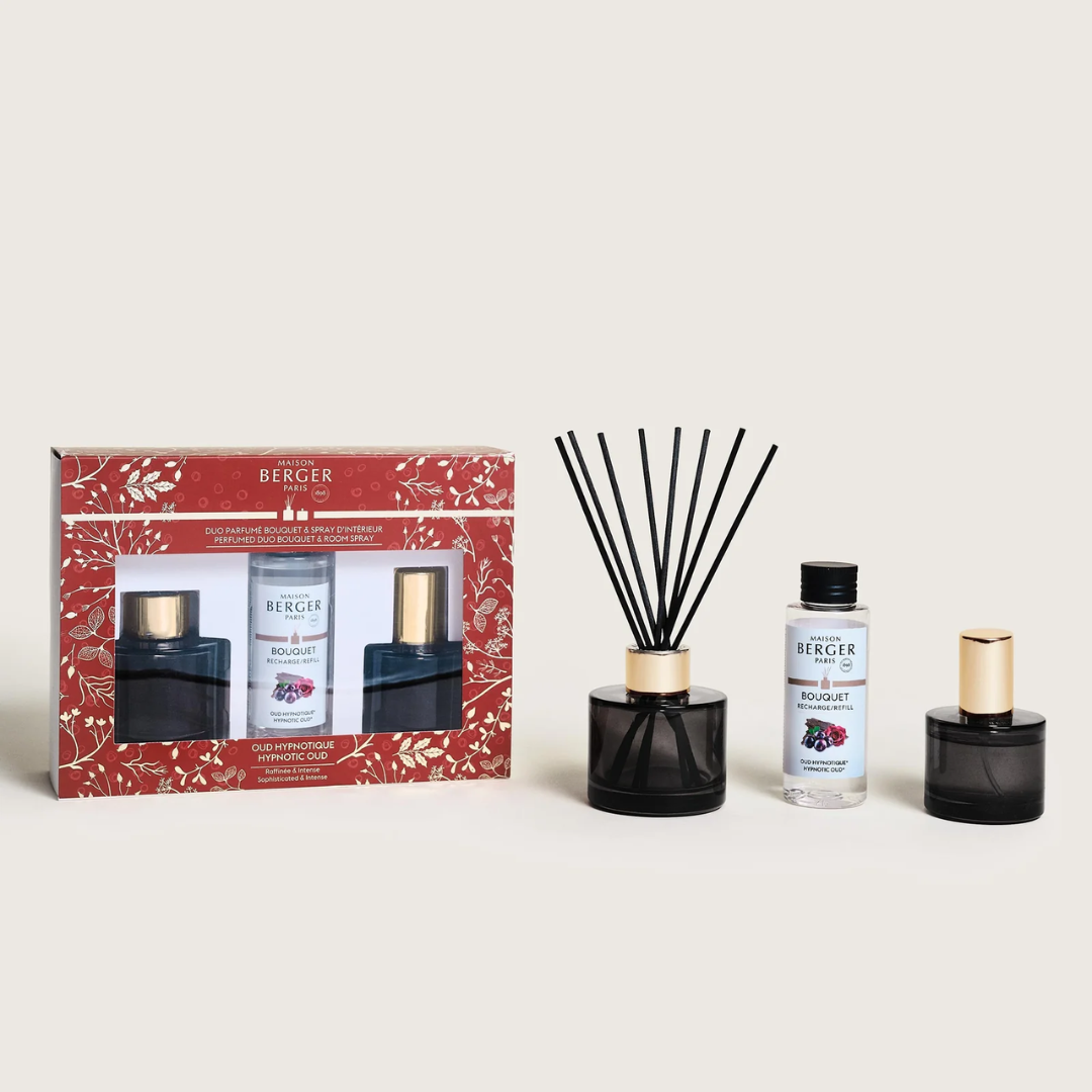 Confezione CELEBRATION Spray 50ml + Ricarica Bouquet 90ml Oud Hypnotique - Maison Berger