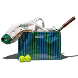 Borsa a tracolla con tessuto per cravatte rivestita Verde / Azzurro - Puebco