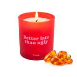 Candela in vetro "Better late than ugly" . Fisura