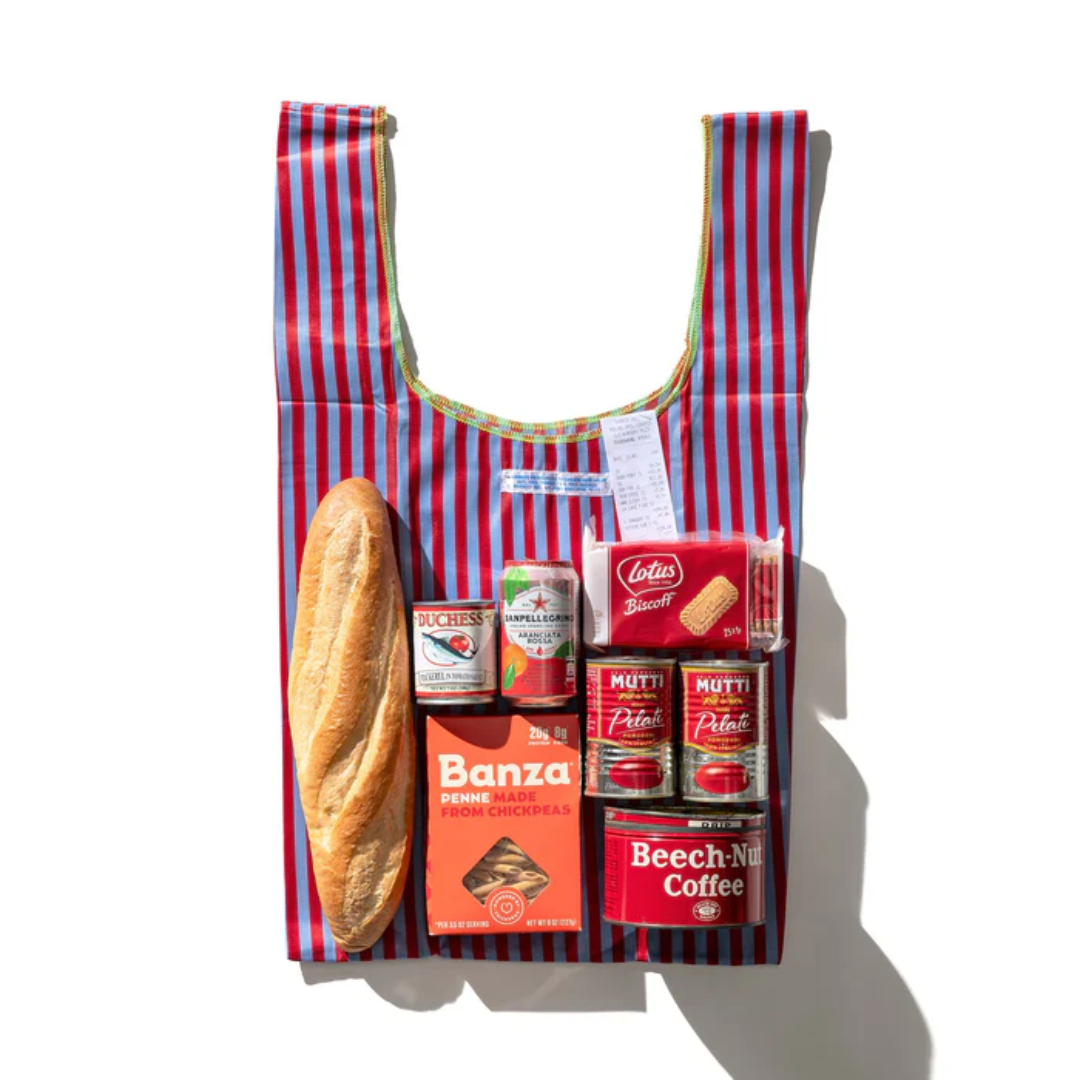 Borsa in tessuto per cravatte rosso/blu - Puebco