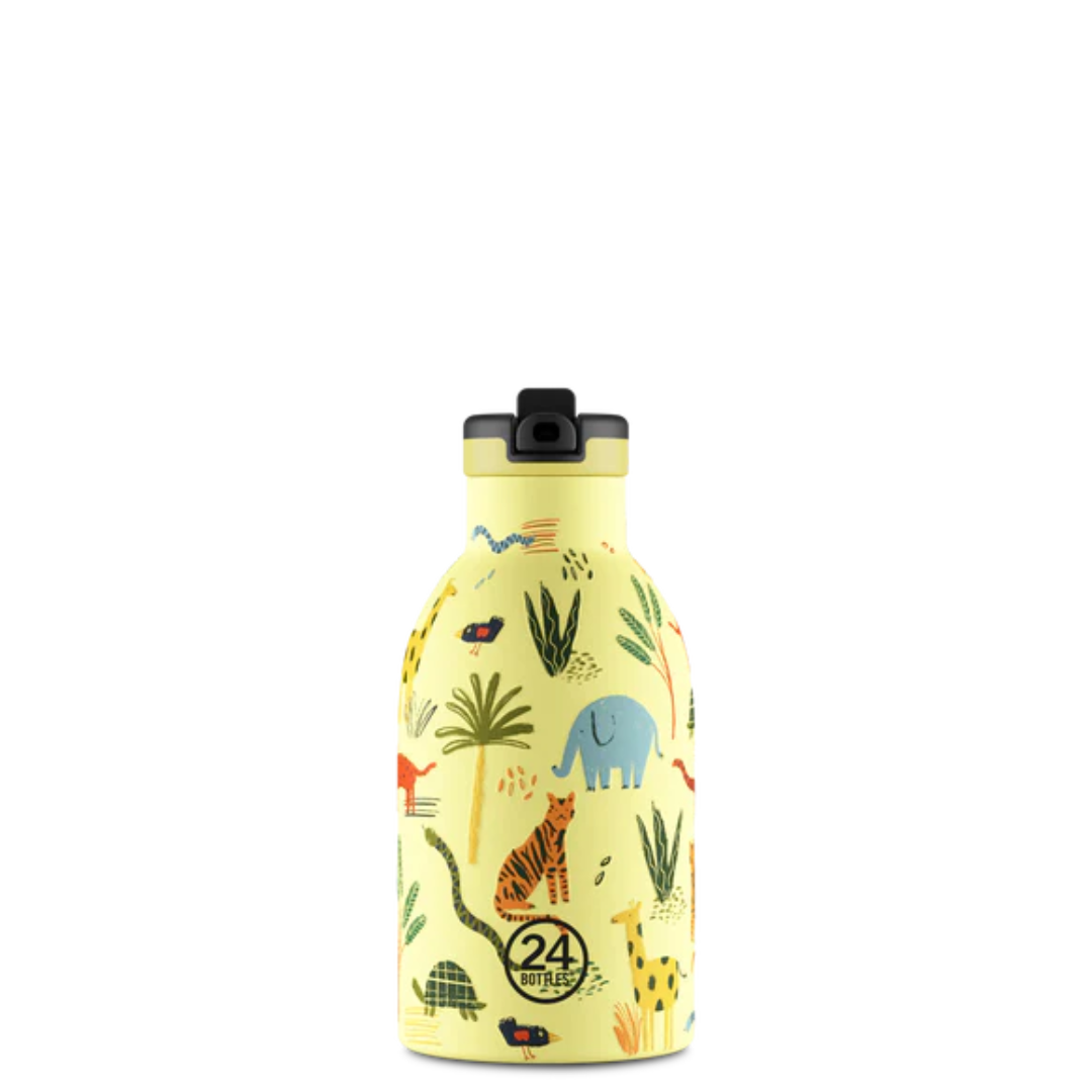 Borraccia termica 24Bottles Clima - kids Jungle Friends 330ml cannuccia