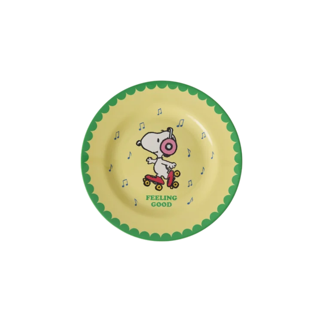 Piatto da Frutta Rotondo Giallo Tenue Snoopy - Rice
