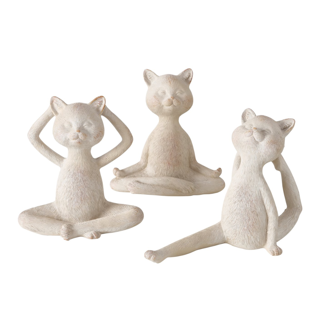 Figura Yoga Resina Boltze Gatto