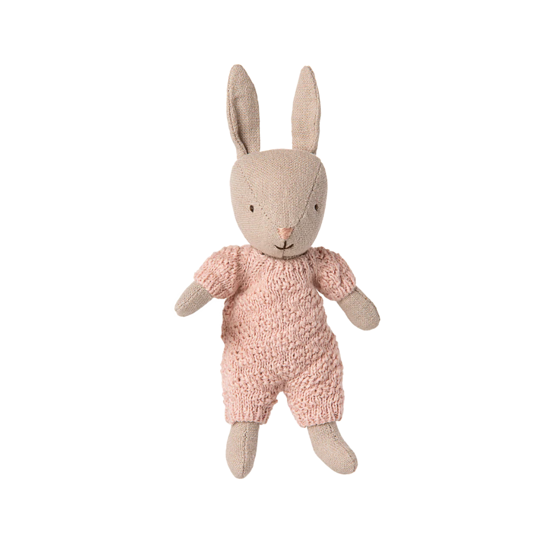 Bunny Maileg Micro - Marrone - Abito in maglia rosa