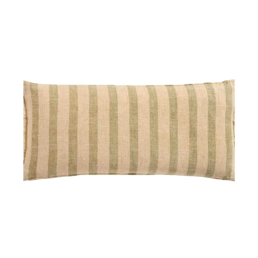 Fodera cuscino a righe verde polvere/naturale 35x80 cm IB Laursen