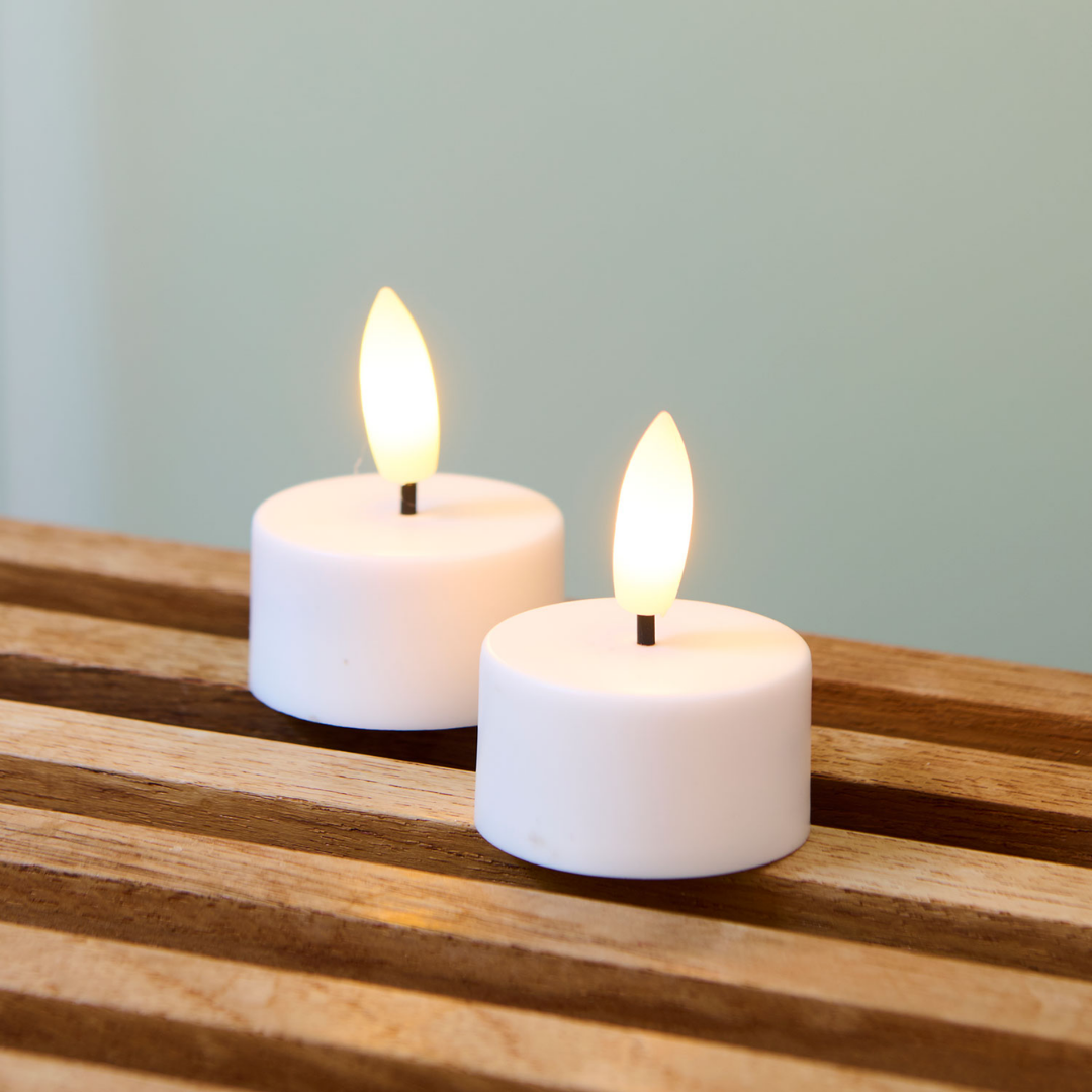Candela 2pz. Tealight Sille Ricaricabili Ø4xH2,2 cm Bianco - Sirius