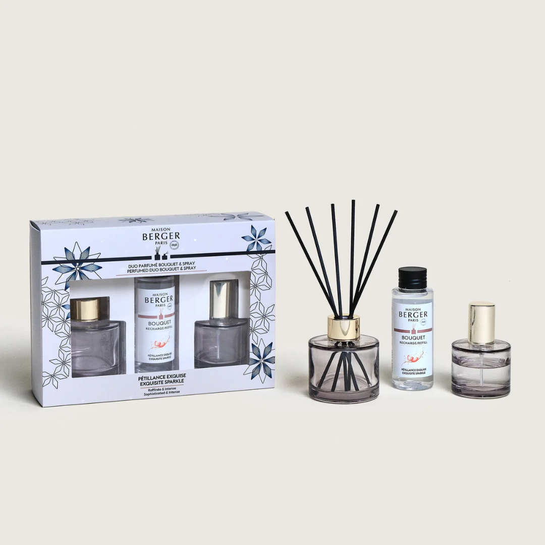 Confezione  Maison Berger Rosalie Duo Mini Bouquet 90ml e Spray 50gr Pétillance Exquise