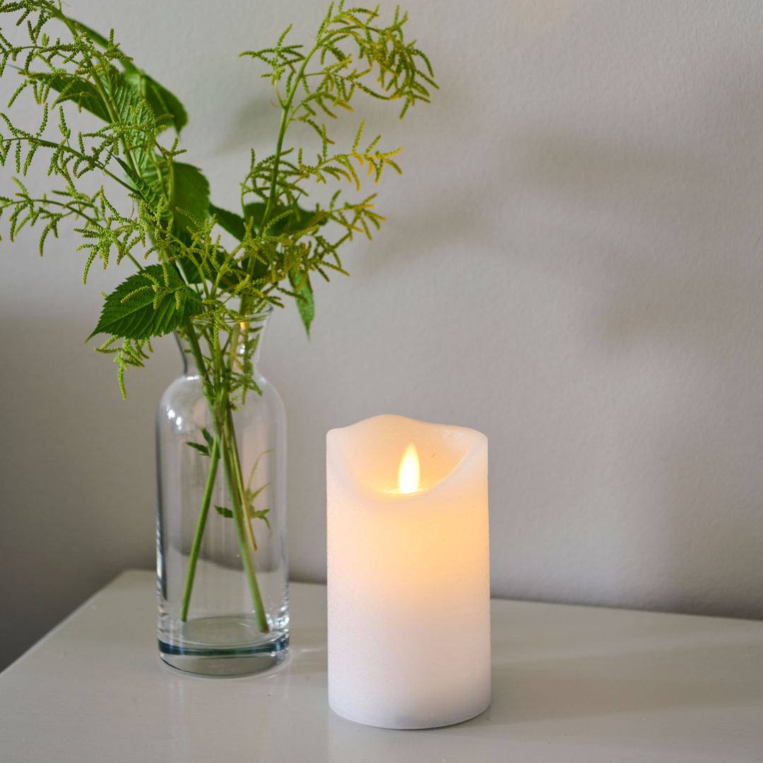 Candela Sara Sille Ricaricabili Ø7,5xH12,5cm - Bianco