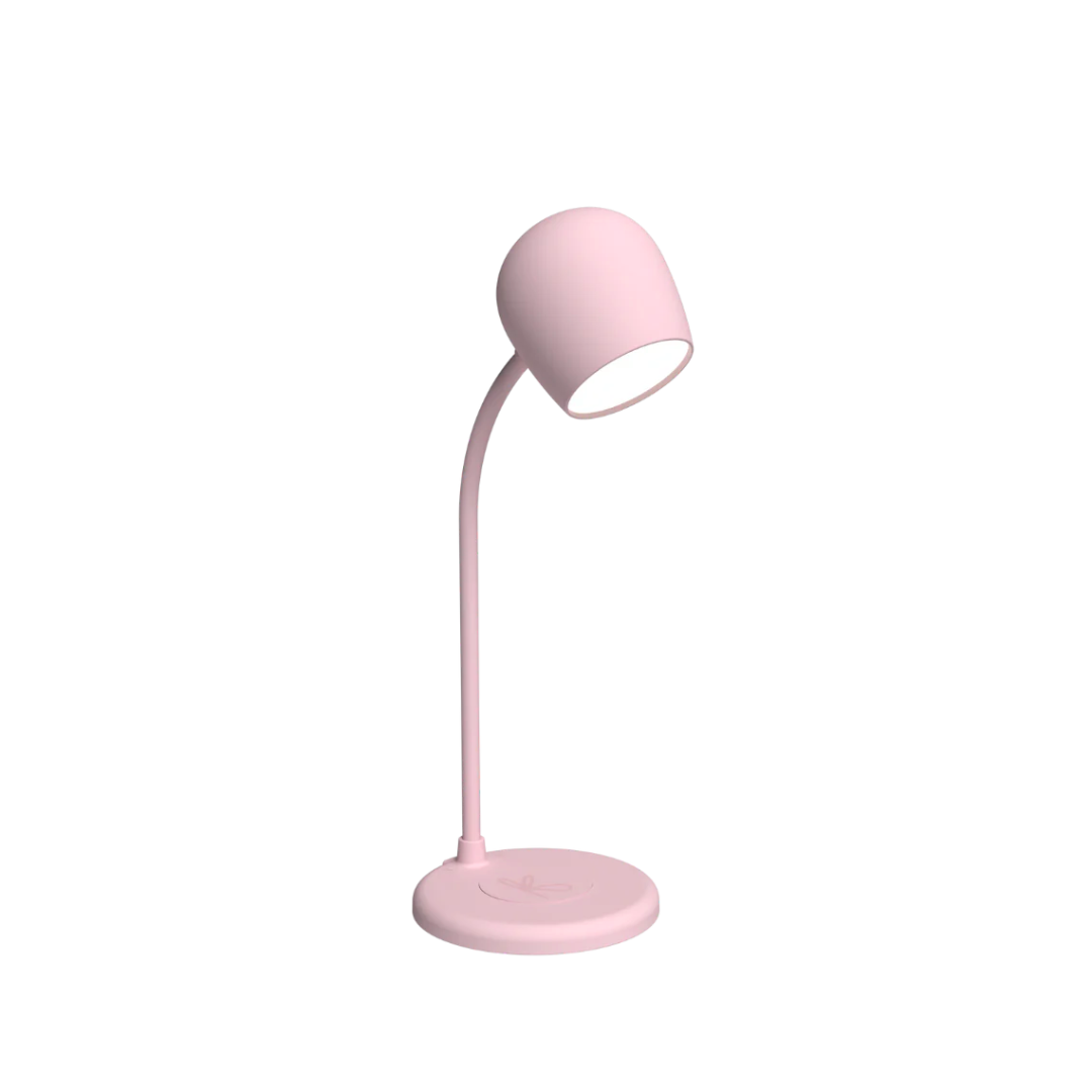 Lampada con altoparlante integrato e ricarica wireless Kreafunk Ellie - Rosa Polvere