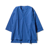 Camicia in cotone a righe Blu - Puebco