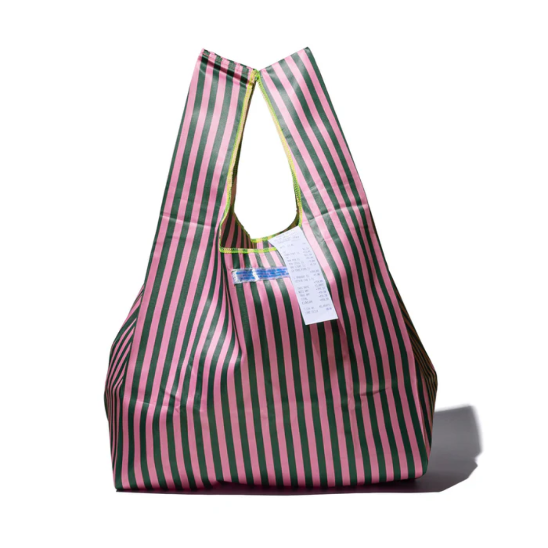 Borsa in tessuto per cravatte verde/rosa - Puebco
