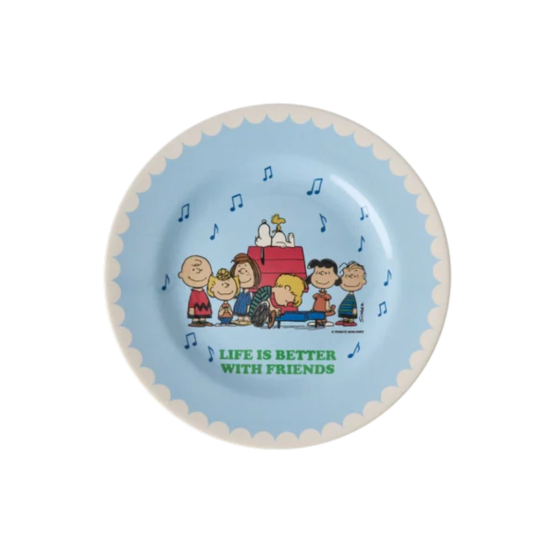 Piatto da Frutta Rotondo Blu Tenue Snoopy - Rice