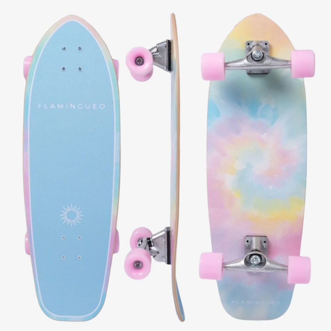 Flamingueo . Tavola da surfskate con linee multicolori - JUSTIN