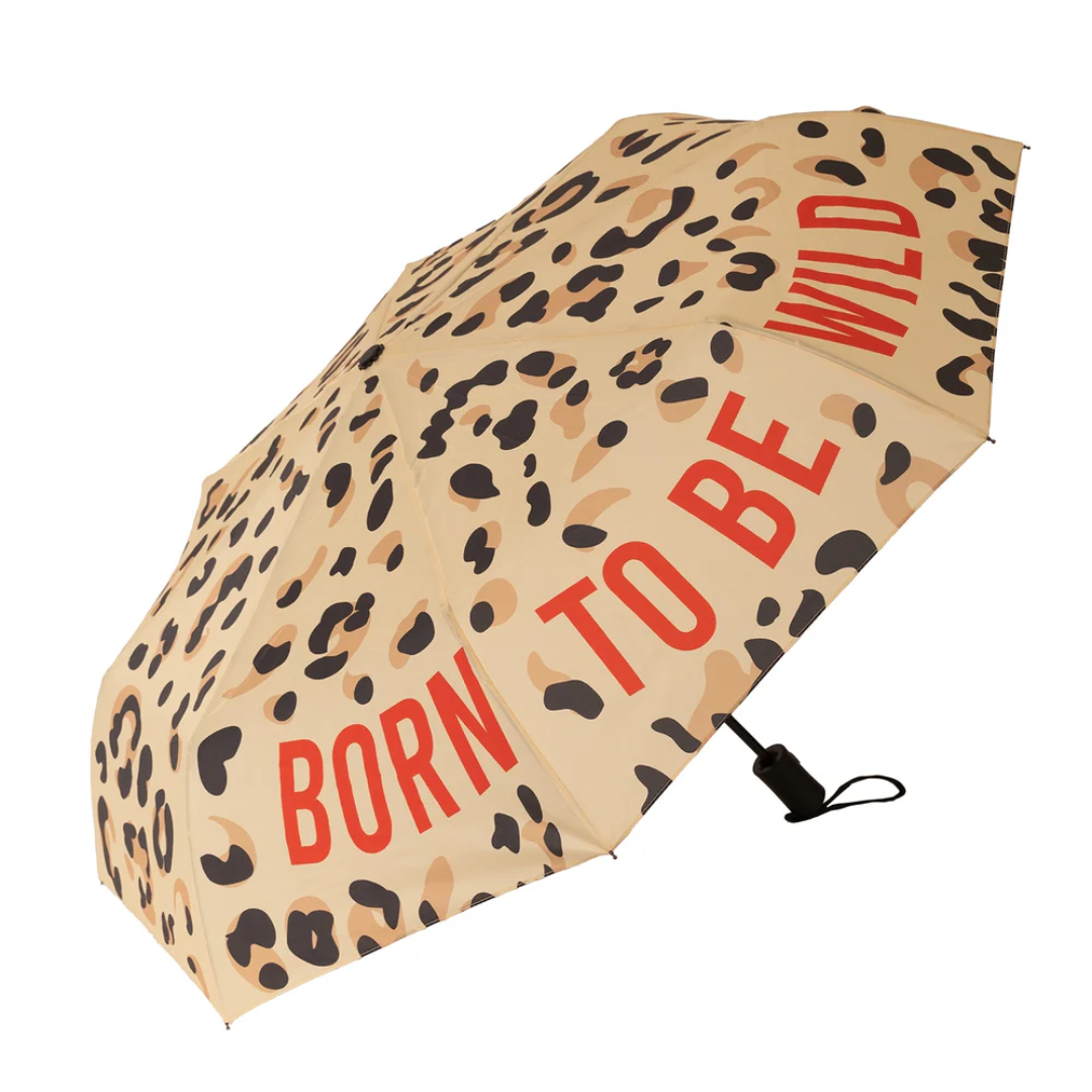 Ombrello richiudibile Fisura  "Born to be wild" leopardo
