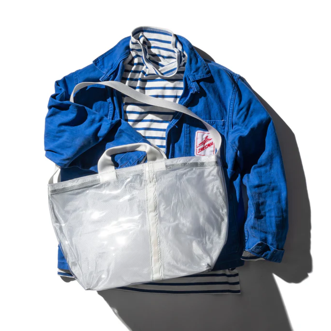 Borsa a tracolla paracadute rivestita Bianca - Puebco