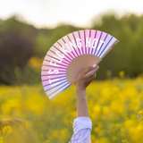 Ventaglio Fisura arobaleno "Fu**ing hot" (si illumina al buio)