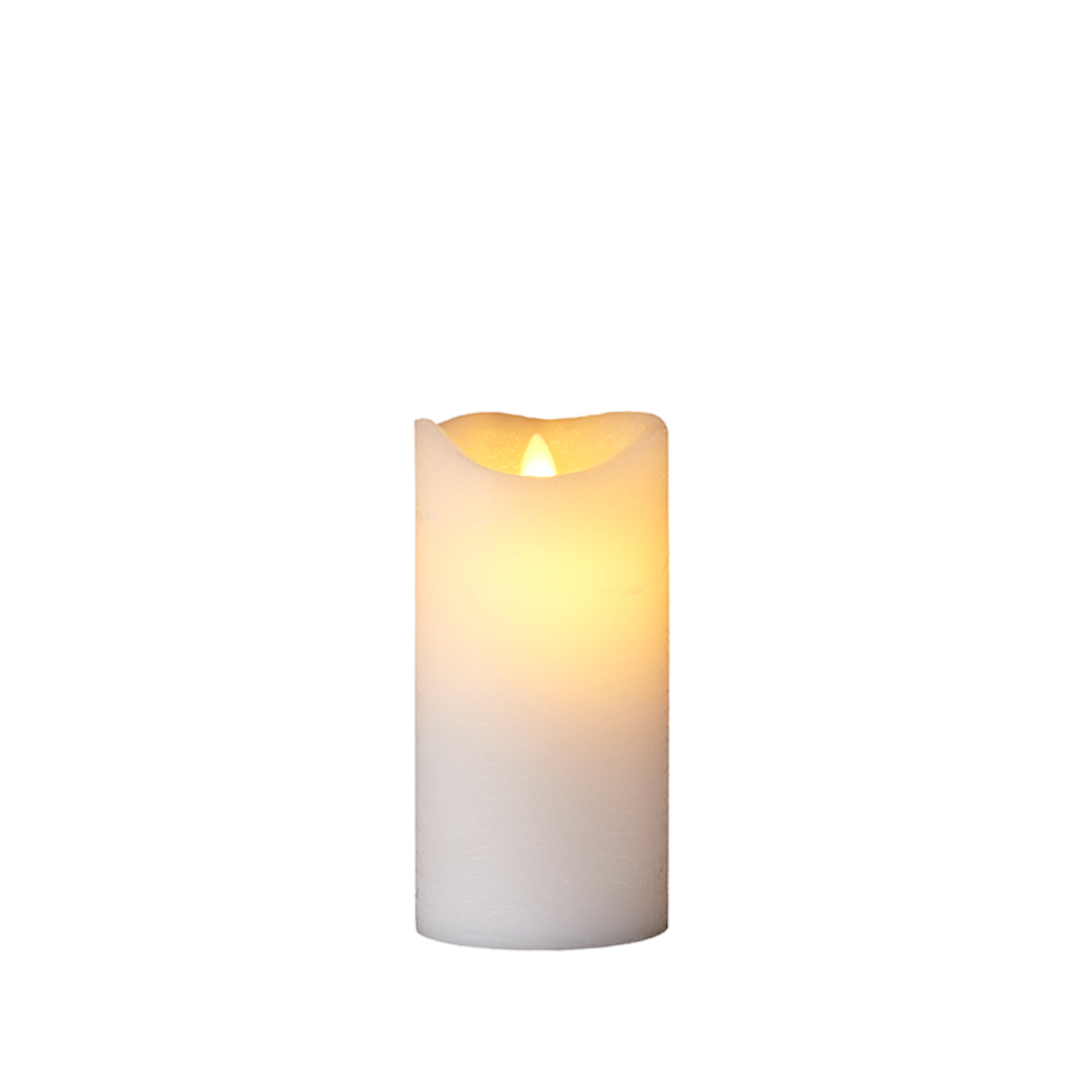 Candela Sirius Sara  Ricaricabili Ø7,5xH15cm - Bianco
