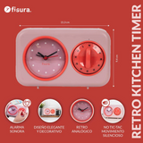 Timer e orologio da cucina Fisura Rosa