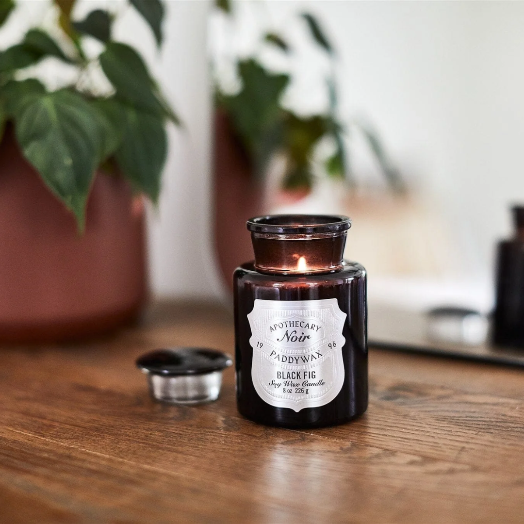 Candela in Barattolo di vetro Paddywax - Apothecary Noir - Fico Nero