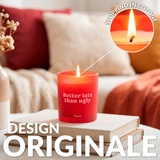 Candela in vetro "Better late than ugly" . Fisura