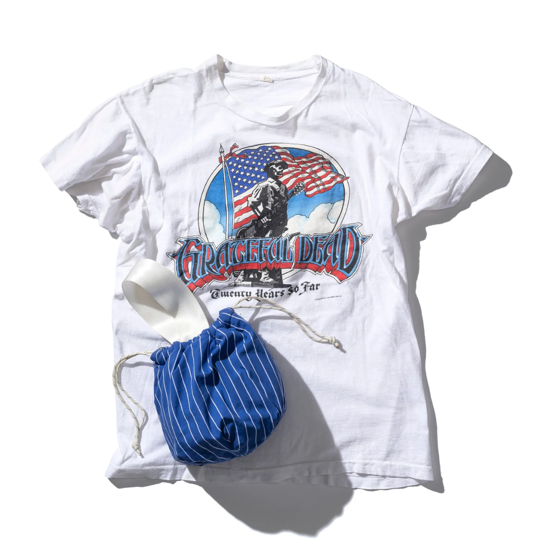 Sacchetto con coulisse in tessuto a righe per camicia Blu - Puebco