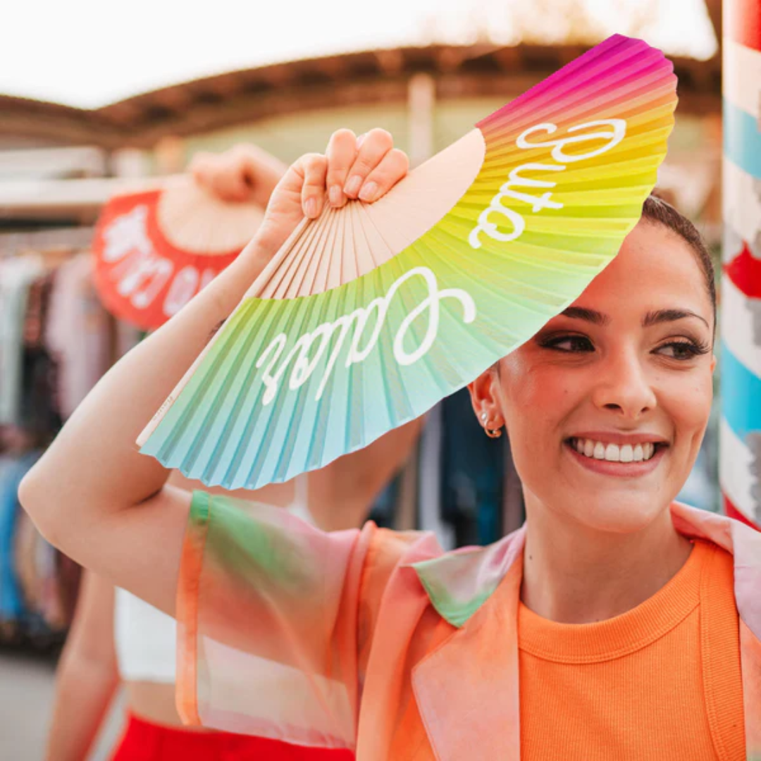 Ventaglio Fisura arobaleno "Puto Calor" (si illumina al buio)