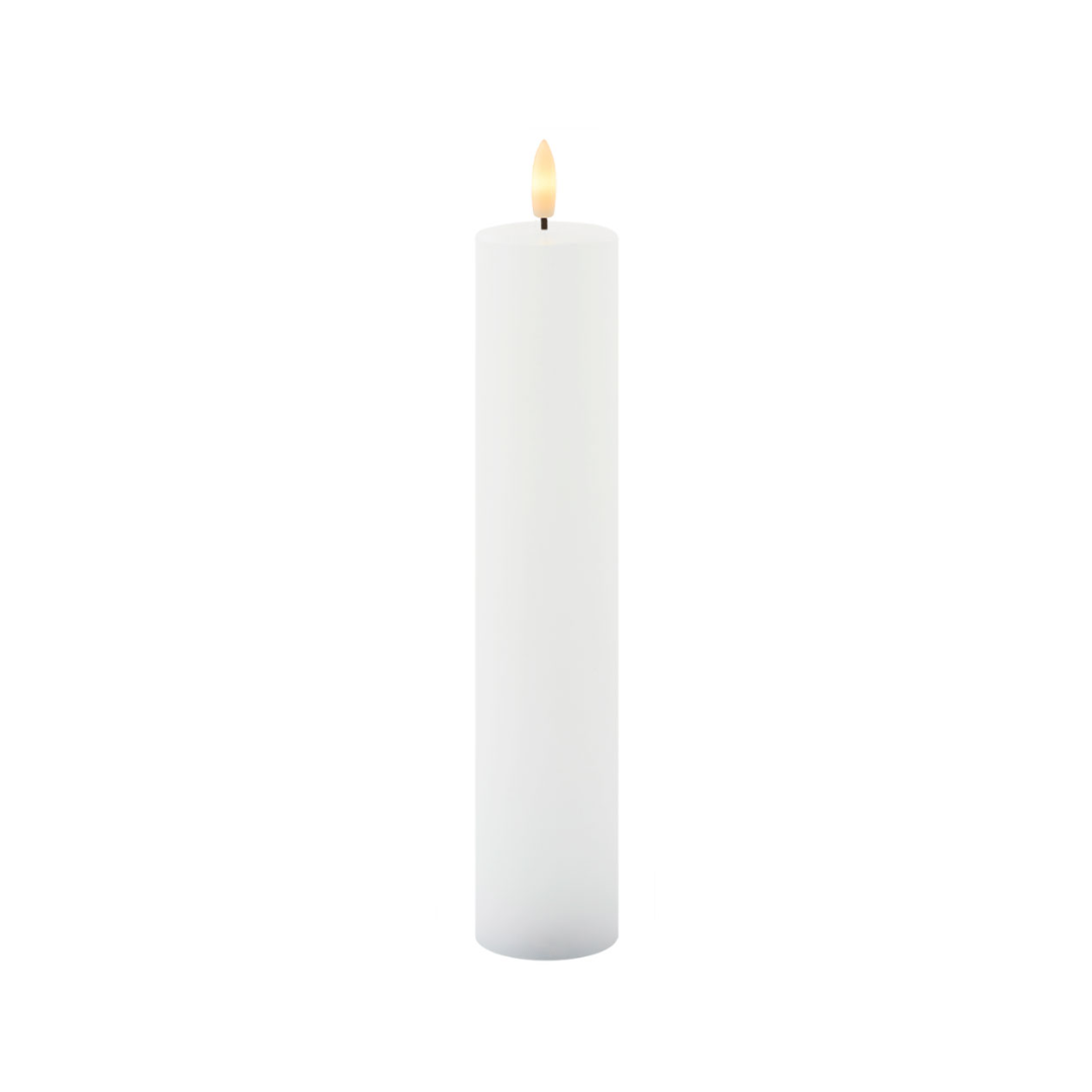 Candela Sirius Sille Ricaricabili Ø5xH25cm, Bianco