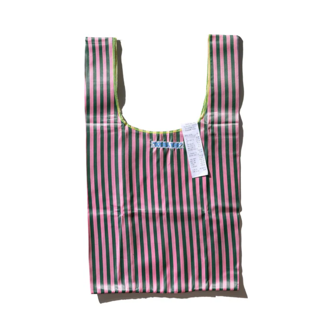 Borsa in tessuto per cravatte verde/rosa - Puebco