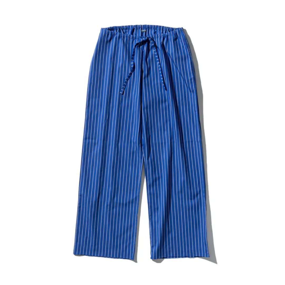 Pantalone in cotone a righe Blu - Puebco