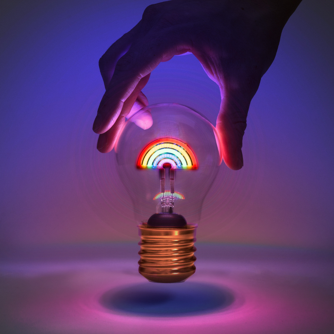 Lampadina a forma di Arcobaleno senza fili - Suck UK