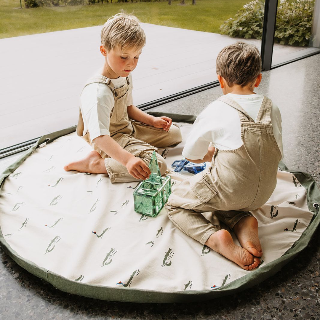 Tappeto e contenitore giochi - Coccodrillo - Play&Go