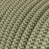 Cavo tessile Verde Timo e Beige ZigZag - L'Originale Creative-Cables - RD72 rotondo 2x0,75mm / 3x0,75mm
