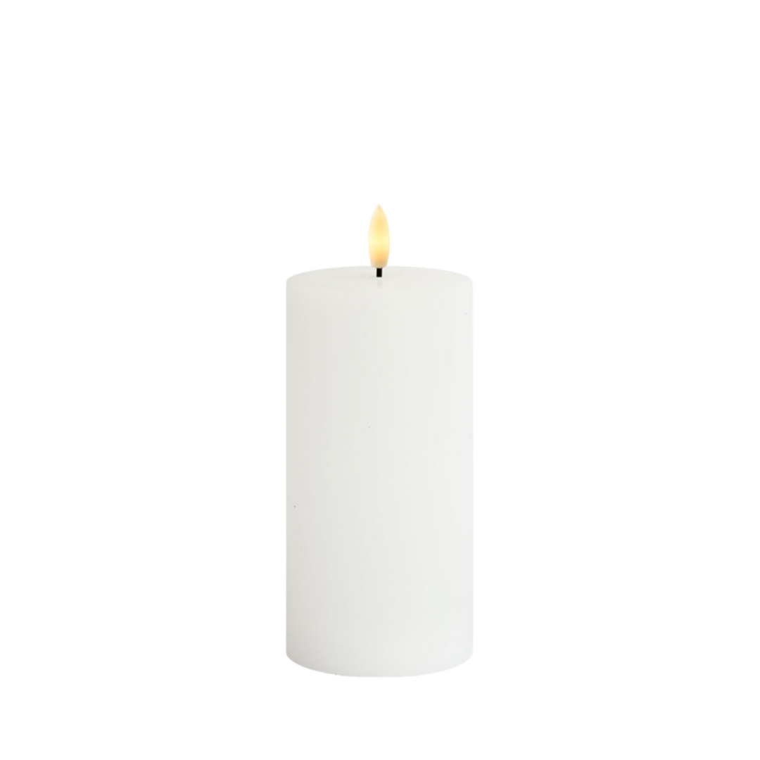 Candela Sirius Sille Ricaricabili Ø7,5xH15cm - Bianco