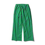 Pantalone in cotone a righe Verde - Puebco