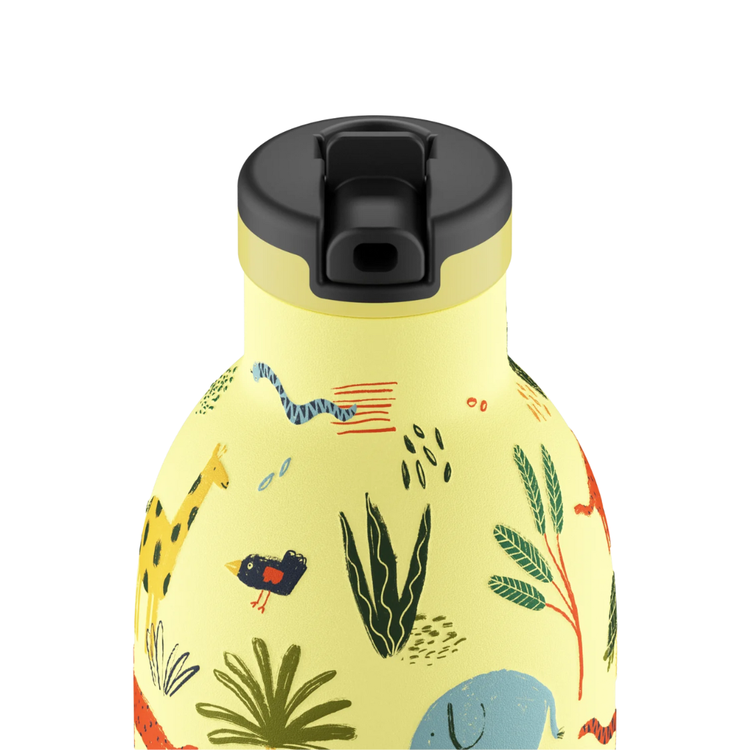 Borraccia termica 24Bottles Clima - kids Jungle Friends 330ml cannuccia