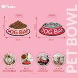 Ciotiola Cibo Animali "DOG BAR" Fisura