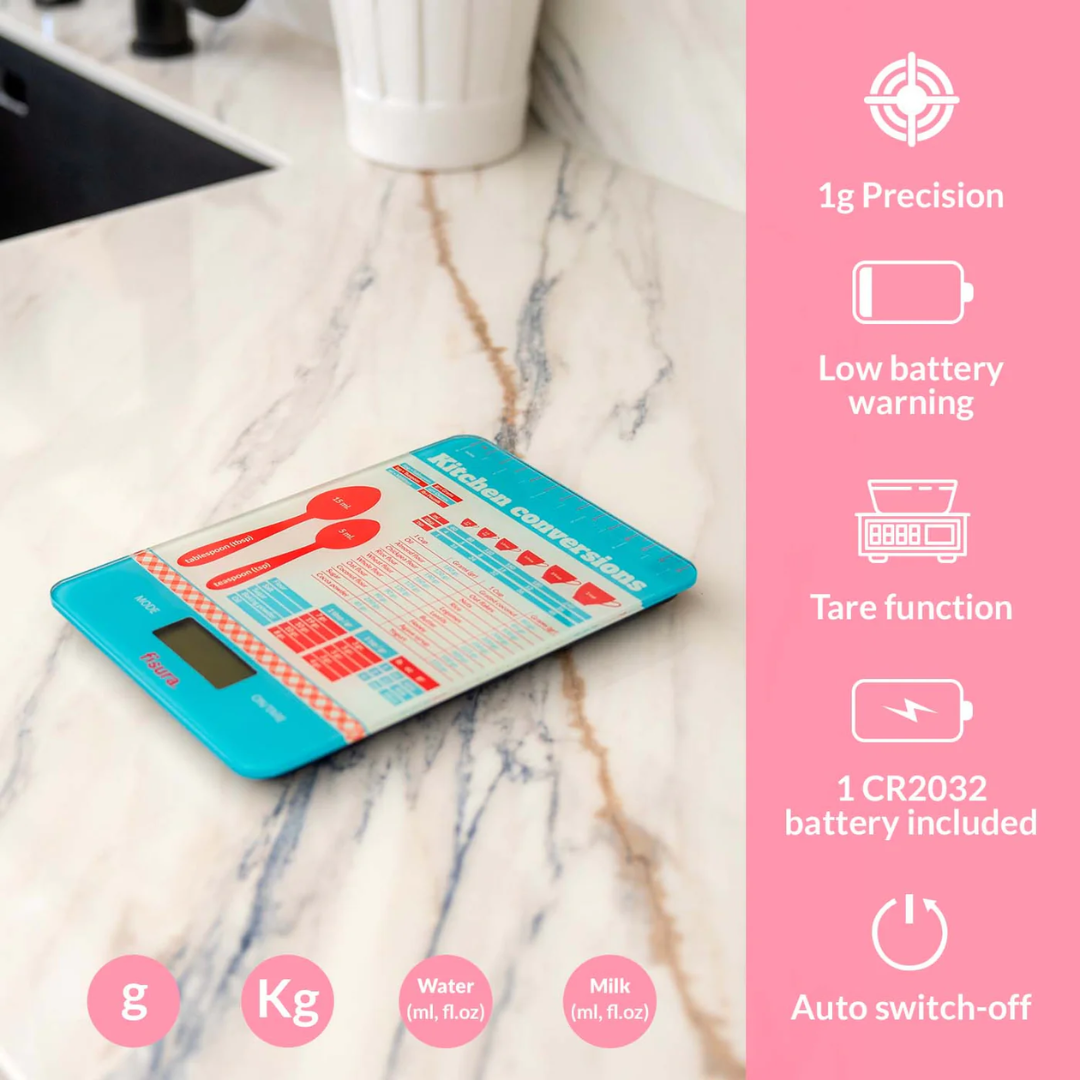 Bilancia da cucina digitale Fisura con stampa delle misure di cottura