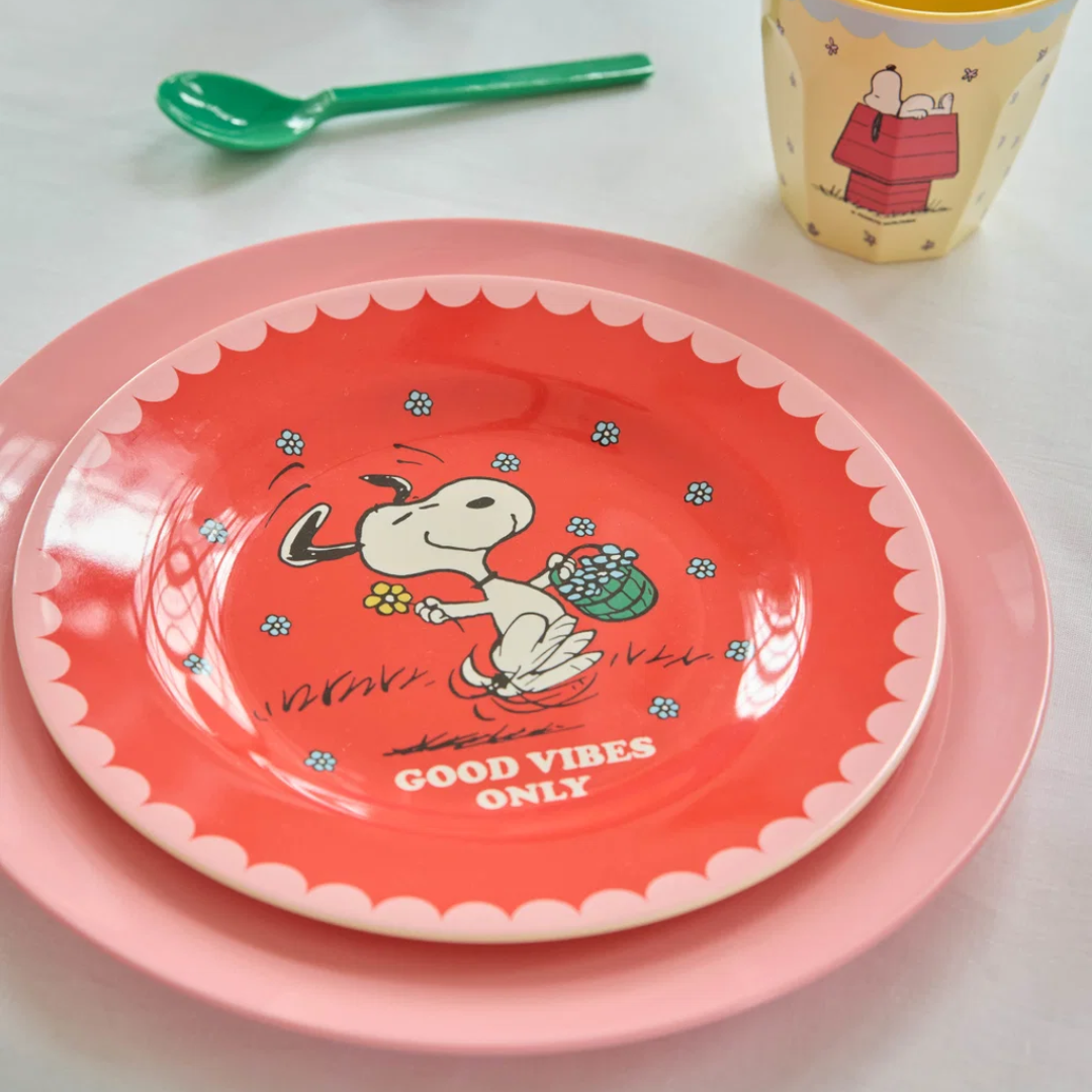 Piatto da Frutta Rotondo Rosso Snoopy - Rice