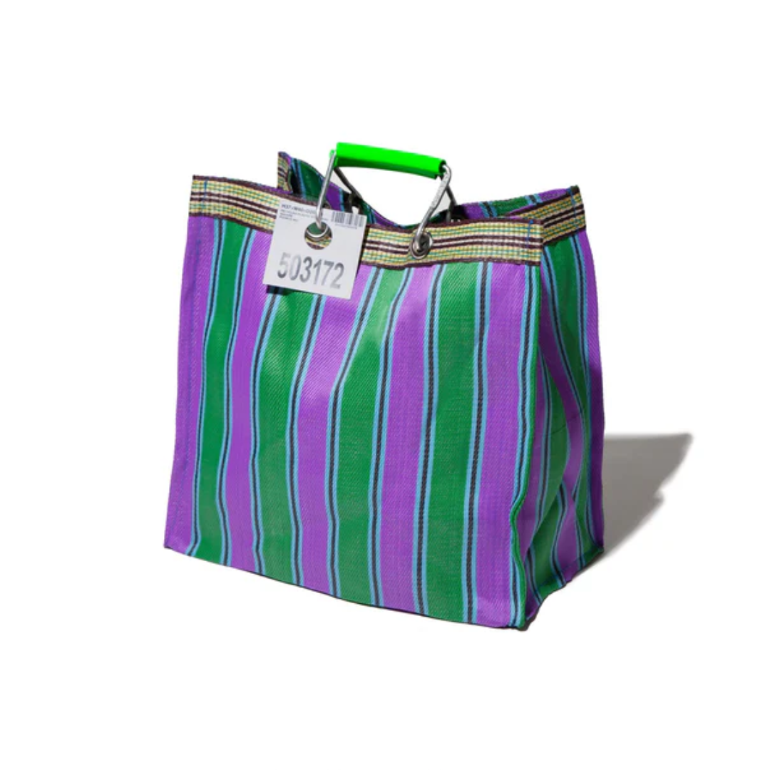 Borsa a strisce plastica riciclata 40x20x37 cm - Puebco