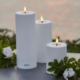 Candela Sirius Sille Solar Ricaricabili Ø7,5xH20cm - Bianco
