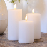 Candele Smilla Ricaricabili Ø7,5 x 10/12,5/15cm Bianco 3 pcs. - Sirius